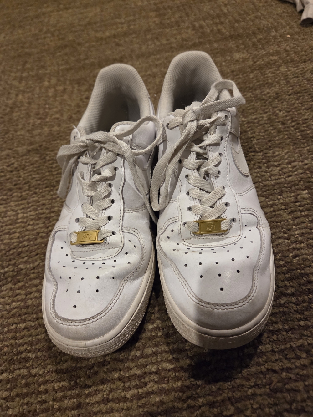 Nike Air Force 1 '07 Triple White Leather Sneakers Women's 7